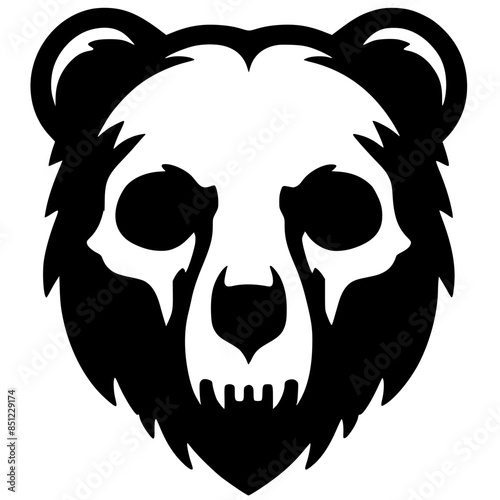 Silhouette of a bear skull t-shirt design