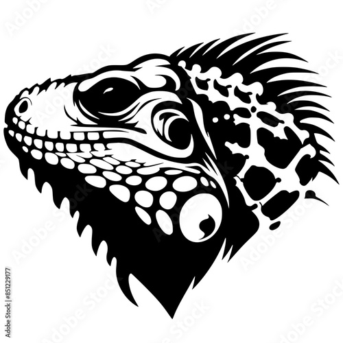 Iguana head silhouette