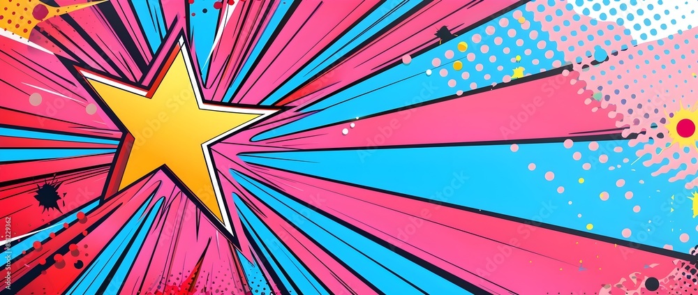 Fototapeta premium Vibrant Pop Art Explosion with Blank Space for Cheerful Design