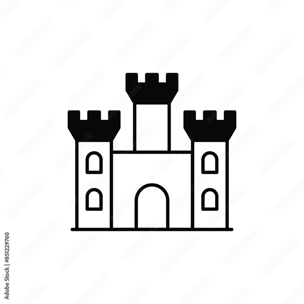 Sandcastle icon design with white background stock illustration Sandcastle icon design with white background stock illustration