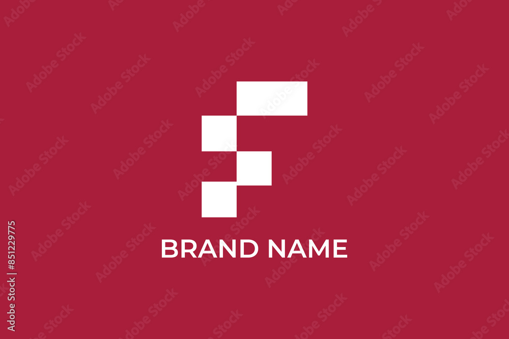 Fototapeta premium initial letter F pixel logo, letter F dots logo, letter F medical logo, letter F health logo