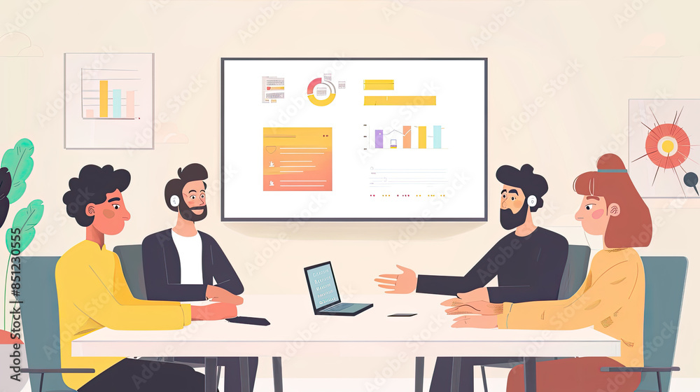 Analyze data and graphs on large digital screens in the inspection office. Analyze data and graphs on large digital screens in the inspection office.