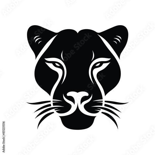 Wild Panther Graphic: Premium Stock Image of a Detailed and Intimidating Panther Face Silhouette