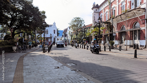 Semarang, Indonesia - June 15 2024 : The main street in the 