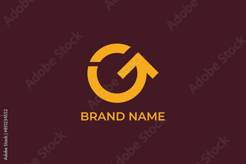 Simple G logo and arrow design combination, growth arrow letter g logo design, Abstract G arrow vector logo