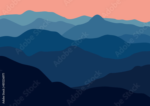 Mountains panorama illustration design for background.