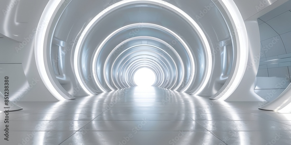 Abstract Futuristic Tunnel with White Lighting Abstract Futuristic Tunnel with White Lighting