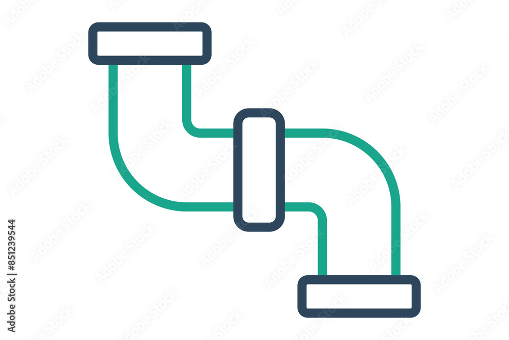 Water pipe icon. icon related to water distribution. line icon style. distribution elements vector illustration Water pipe icon. icon related to water distribution. line icon style. distribution elements vector illustration