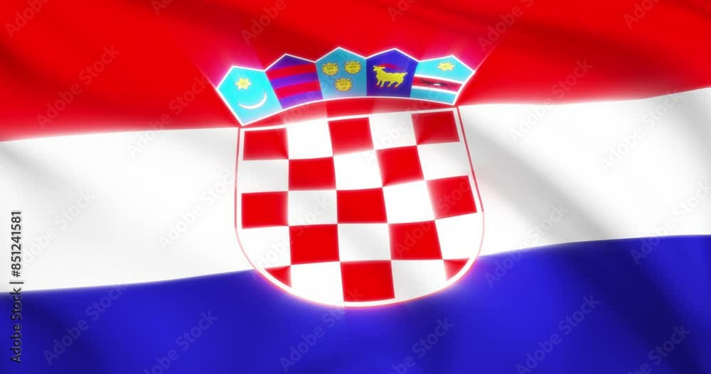 flag of Croatia. Croatian flag background. 4k 60FPS