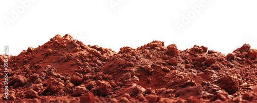 pile of red soil mud land cutout on transparent background