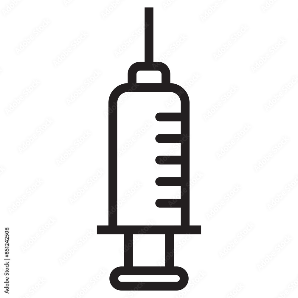 Syringe icon with black line design Syringe icon with black line design