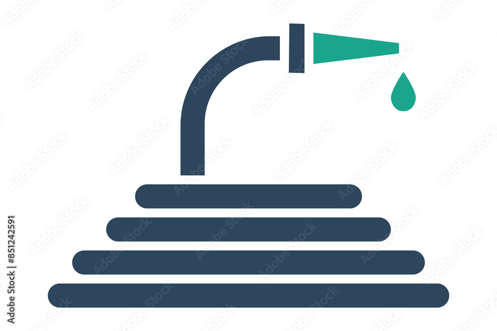 hose icon. icon related to irrigation. solid icon style. Irrigation elements vector illustration