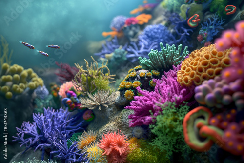 Explore the incredible underwater world. Discover the stunning beauty of coral reefs and the amazing marine life that inhabit them. © Work 19 Studio