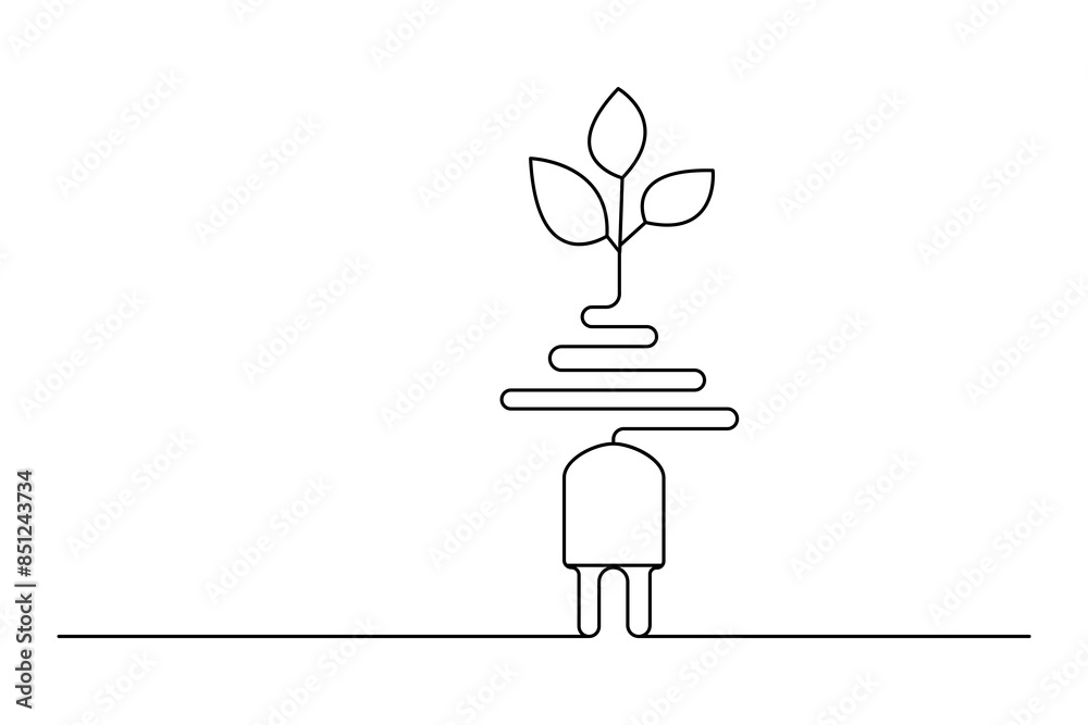 Ecology sustainable nature planet continuous one line drawing of Isolated outline vector art Ecology sustainable nature planet continuous one line drawing of Isolated outline vector art