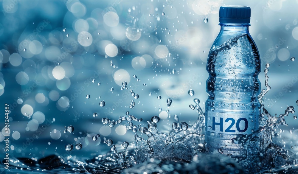 Bottled water floating in the middle of the ocean, water, H2O, scenic view, commercial Bottled water floating in the middle of the ocean, water, H2O, scenic view, commercial