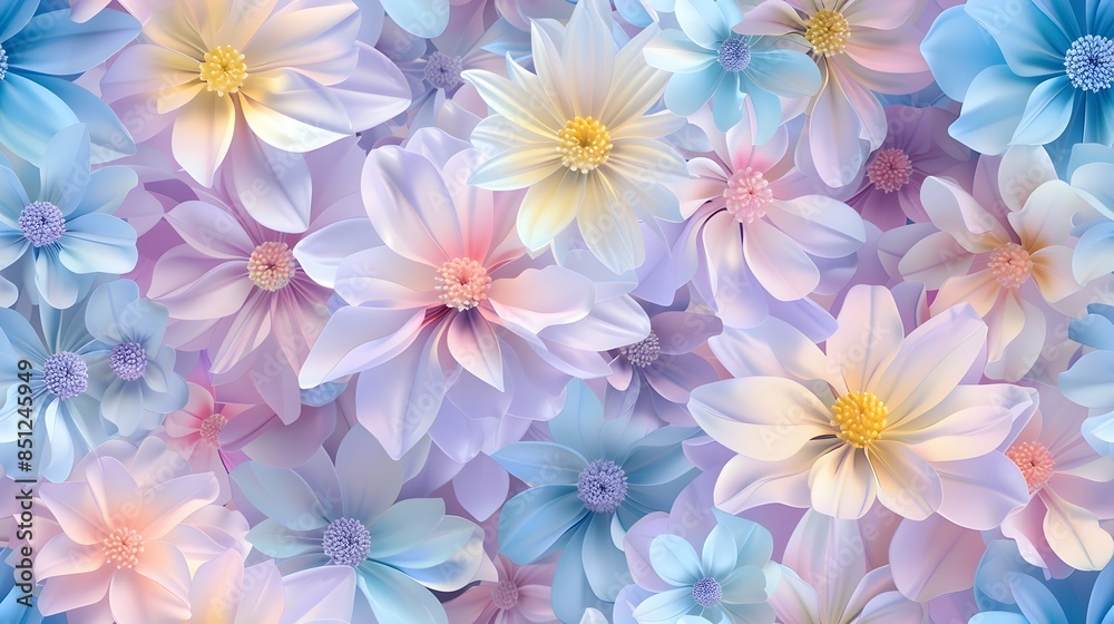 Delicate Floral Blooms in Soft Pastel Hues Creating a Serene and Peaceful Atmosphere Delicate Floral Blooms in Soft Pastel Hues Creating a Serene and Peaceful Atmosphere