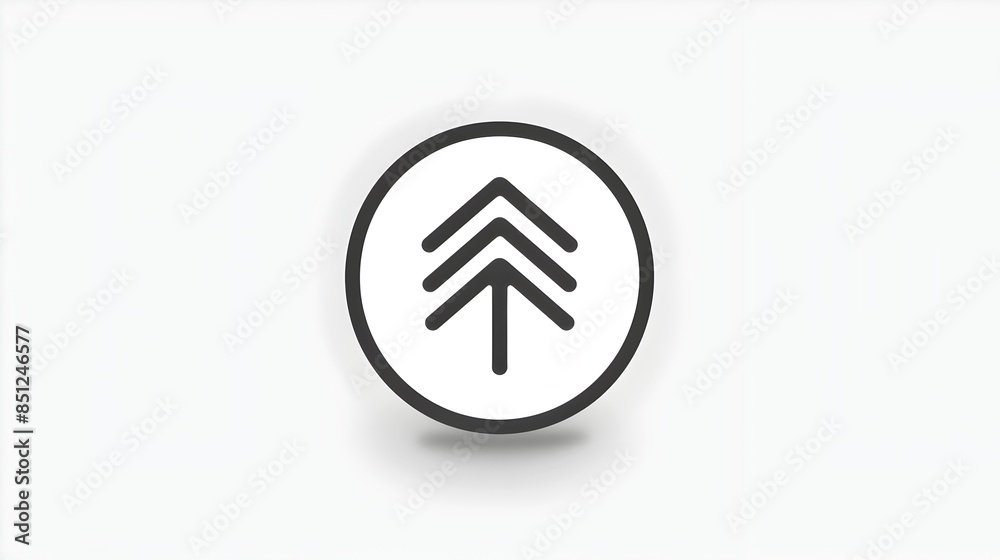 Crisp Minimalist Upward Arrow Emblem with Thin Monochrome Lines Crisp Minimalist Upward Arrow Emblem with Thin Monochrome Lines