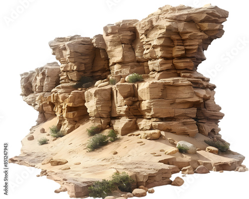 Towering rock formations on a transparent Background photo