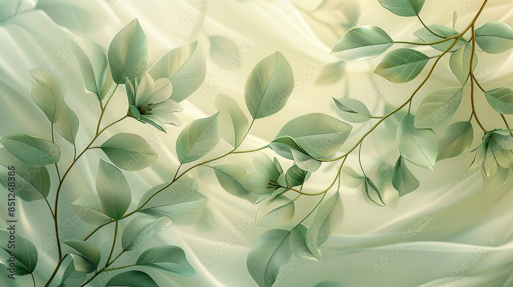 Delicate floral patterns in light green hues add a touch of natural beauty to an abstract backdrop, perfect for botanical-themed designs. Abstract Backgrounds Illustration, Minimalism, Delicate floral patterns in light green hues add a touch of natural beauty to an abstract backdrop, perfect for botanical-themed designs. Abstract Backgrounds Illustration, Minimalism,
