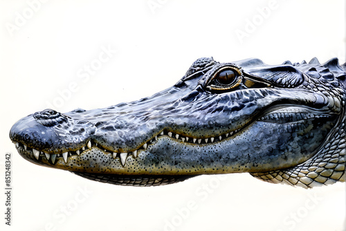 alligator in white background