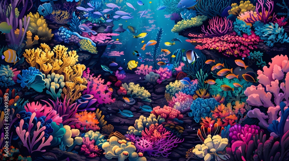 Vibrant Underwater Coral Reef Ecosystem Vibrant Underwater Coral Reef Ecosystem