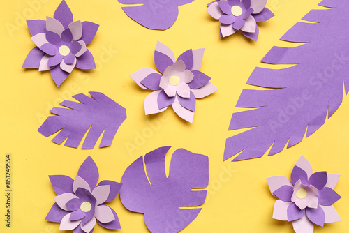 Colorful origami flowers an...