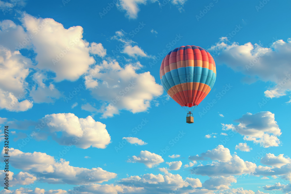 Obraz premium colorful hot air balloon flying in the blue sky with cloud backgrounds