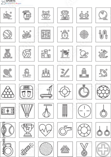 sport communication line icon set Editable stroke