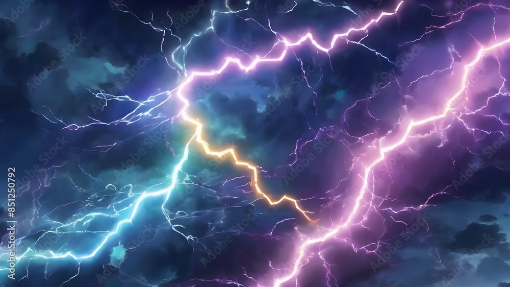 Mesmerizing display of lightning and thunder in the stormy sky Mesmerizing display of lightning and thunder in the stormy sky