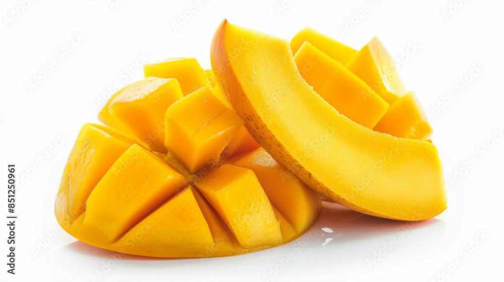 mango cut isolated on a white background mango cut isolated on a white background