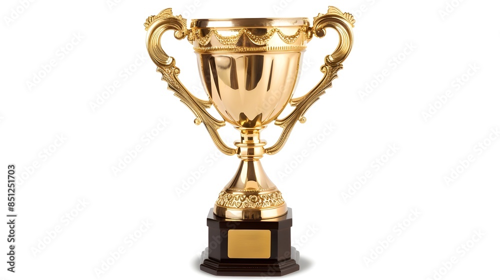 Golden trophy cup for championship victory and success