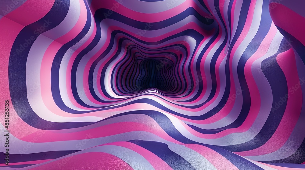 Horizontal Optical Illusion with Abstract Geometric Curves Horizontal Optical Illusion with Abstract Geometric Curves