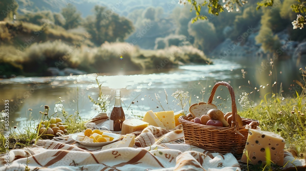 Picnic in a sunny meadow