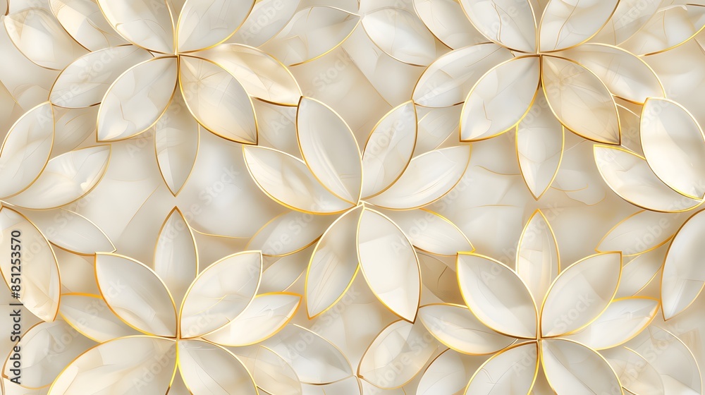 Abstract Floral Pattern with Gold Accents Abstract Floral Pattern with Gold Accents