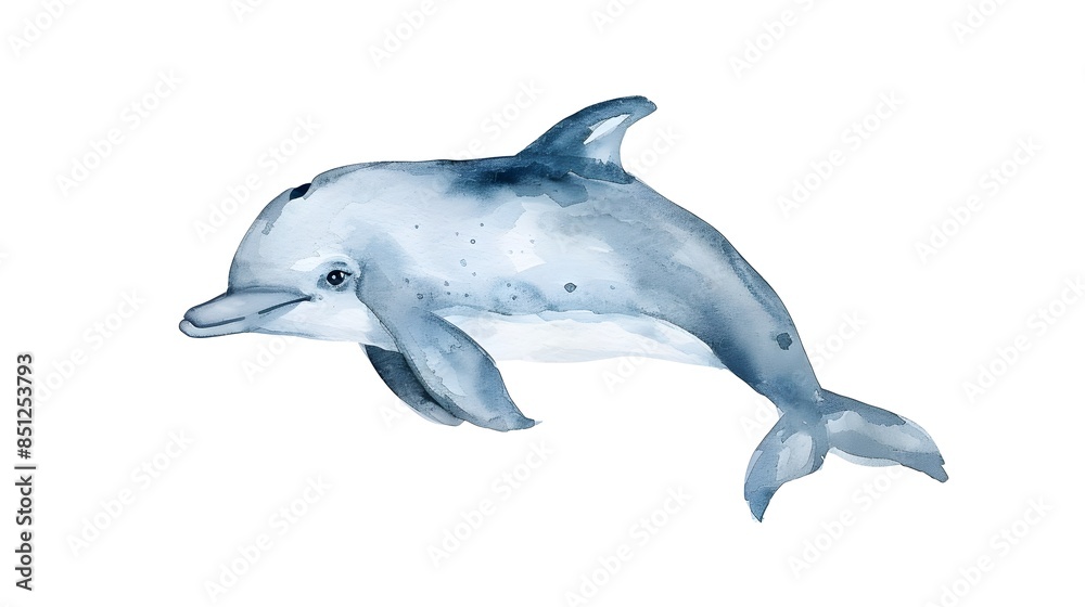 Obraz premium Playful Dolphin Leaping Above Crashing Ocean Waves in Tropical Seascape