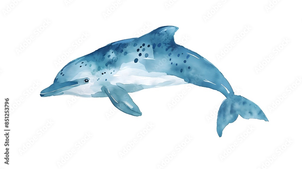 Graceful Dolphin Swimming in the Serene Ocean Graceful Dolphin Swimming in the Serene Ocean