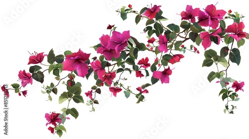 Wallpaper Mural Vibrant Pink Floral Blooming Botanical Background with Lush Greenery Torontodigital.ca