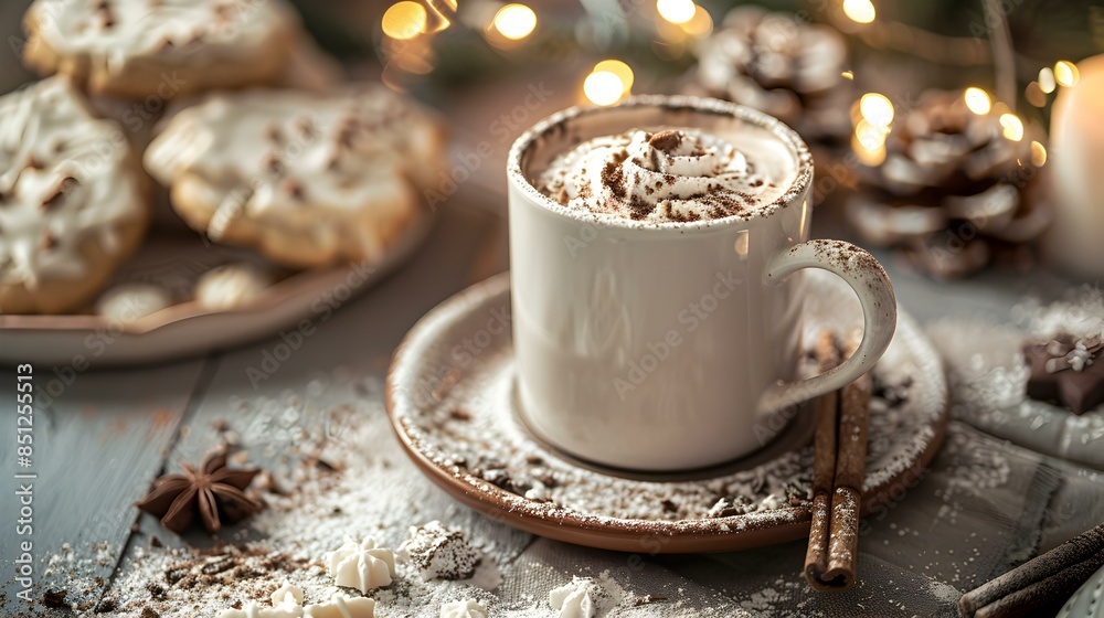 A cup of hot chocolate with cinnamon img A cup of hot chocolate with cinnamon img