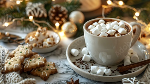 Wallpaper Mural A cup of hot chocolate with marshmallows picture Torontodigital.ca