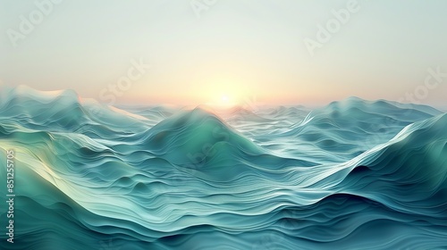Soothing abstract background with soft blue and green gradients, creating a calming and peaceful visual effect reminiscent of a serene landscape or ocean. Abstract Backgrounds Illustration,