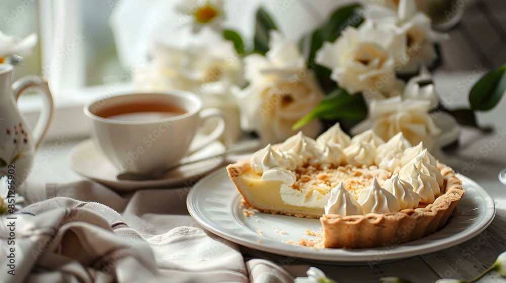 Pie with vanilla cream picture Pie with vanilla cream picture