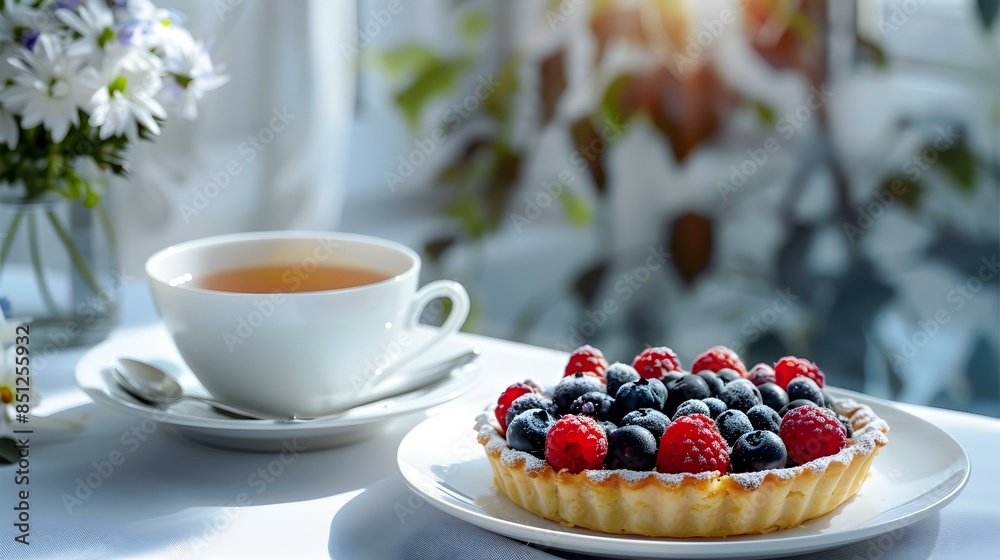 Pie with raspberries and blueberries image Pie with raspberries and blueberries image