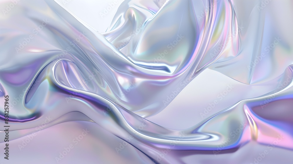 Fluid Swirling Layers of Ethereal Pastel Fabric in Shimmering Iridescent Motion