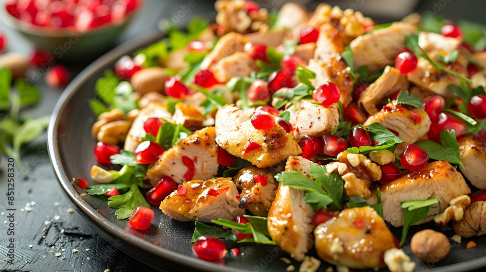 Salad with chicken and pomegranate img Salad with chicken and pomegranate img