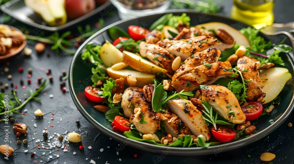 Salad with chicken and pears picture