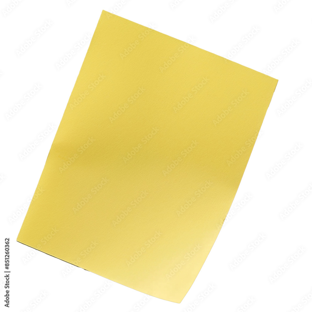 Yellow sticky note on transparent background Yellow sticky note on transparent background