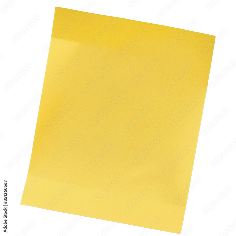 Yellow sticky note on transparent background Yellow sticky note on transparent background