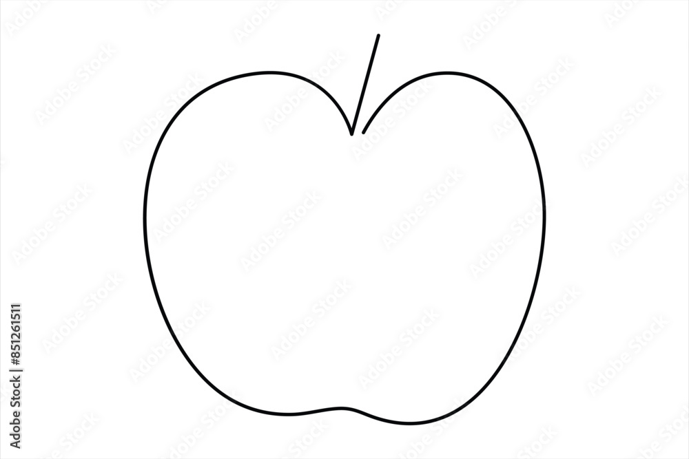 Continuous one line art drawing apple outline vector art illustration Continuous one line art drawing apple outline vector art illustration