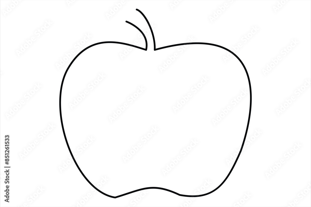 Continuous one line art drawing apple outline vector art illustration Continuous one line art drawing apple outline vector art illustration