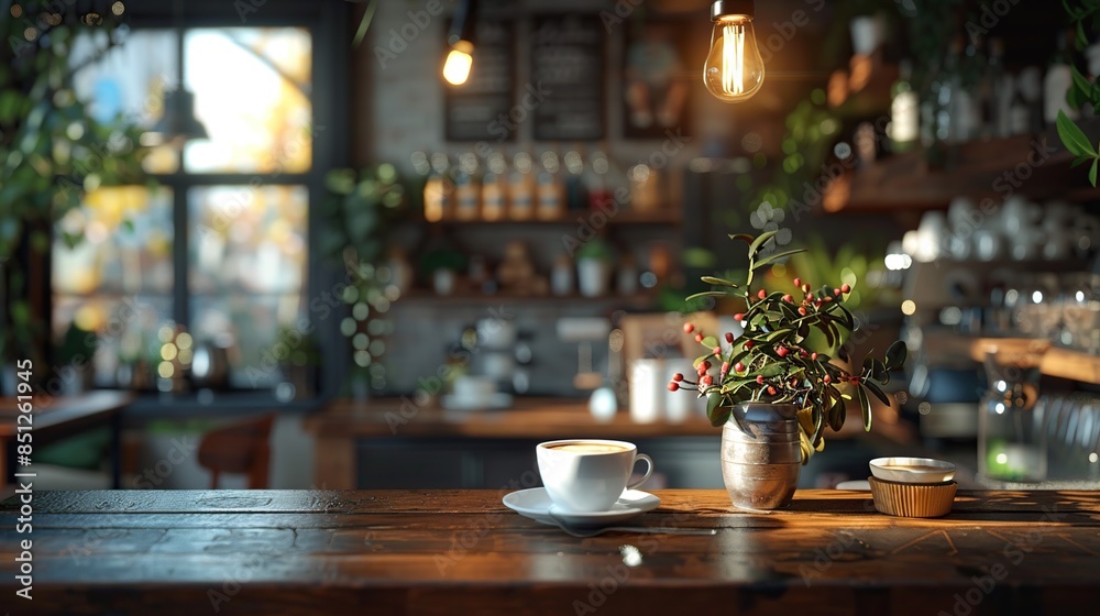 Warm and Welcoming Bar Setup in a Modern Coffee Place with Cozy Decor Warm and Welcoming Bar Setup in a Modern Coffee Place with Cozy Decor